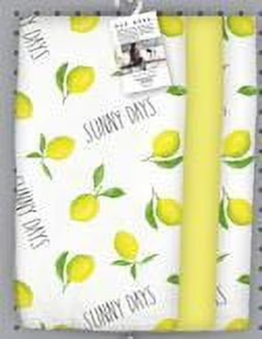 Rae Dunn Lots of Lemons Kitchen Towels Set, 3 Pack, Yellow & White