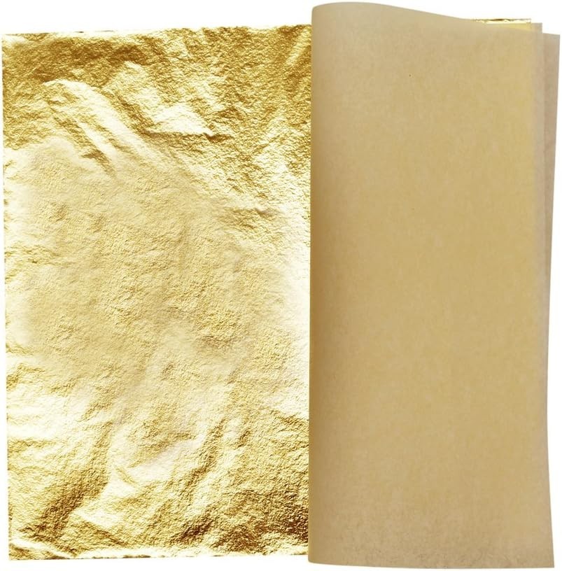 High-Quality Imitation Gold Leaf Sheets - 100 Pcs for Creative Decor 5.5''