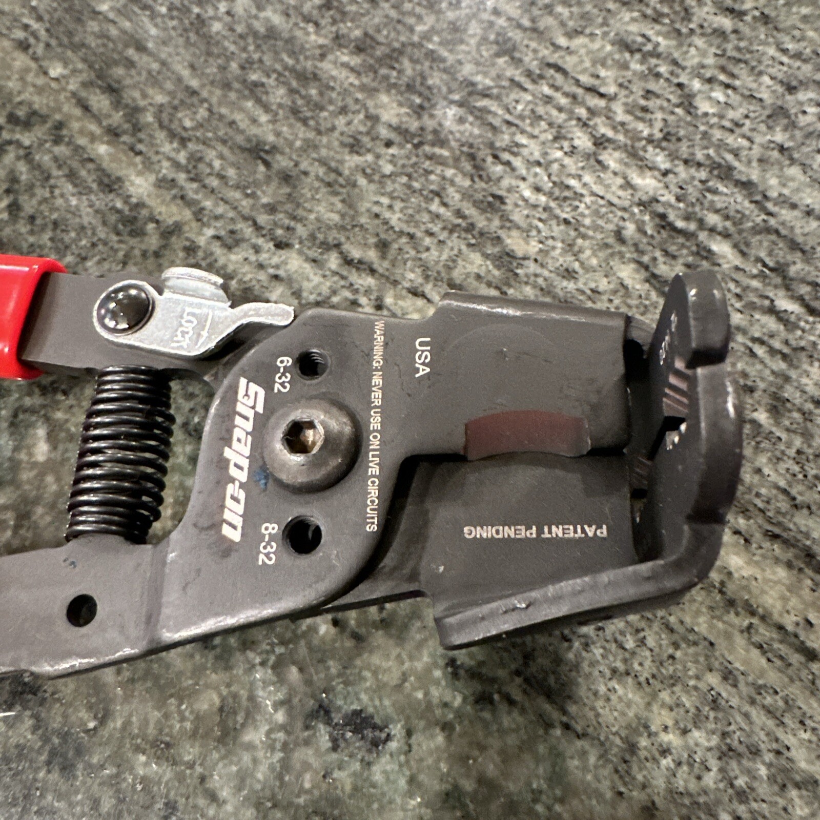 Snap On pwch7 7” in-line wire stripper / cutter red