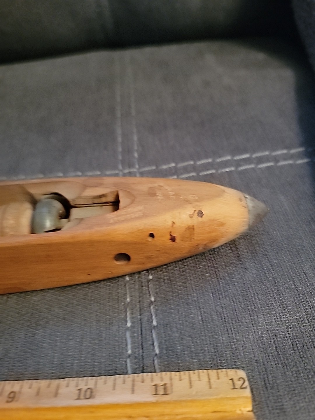 Wooden Boat Shuttle Weaving Loom Tool Vintage.