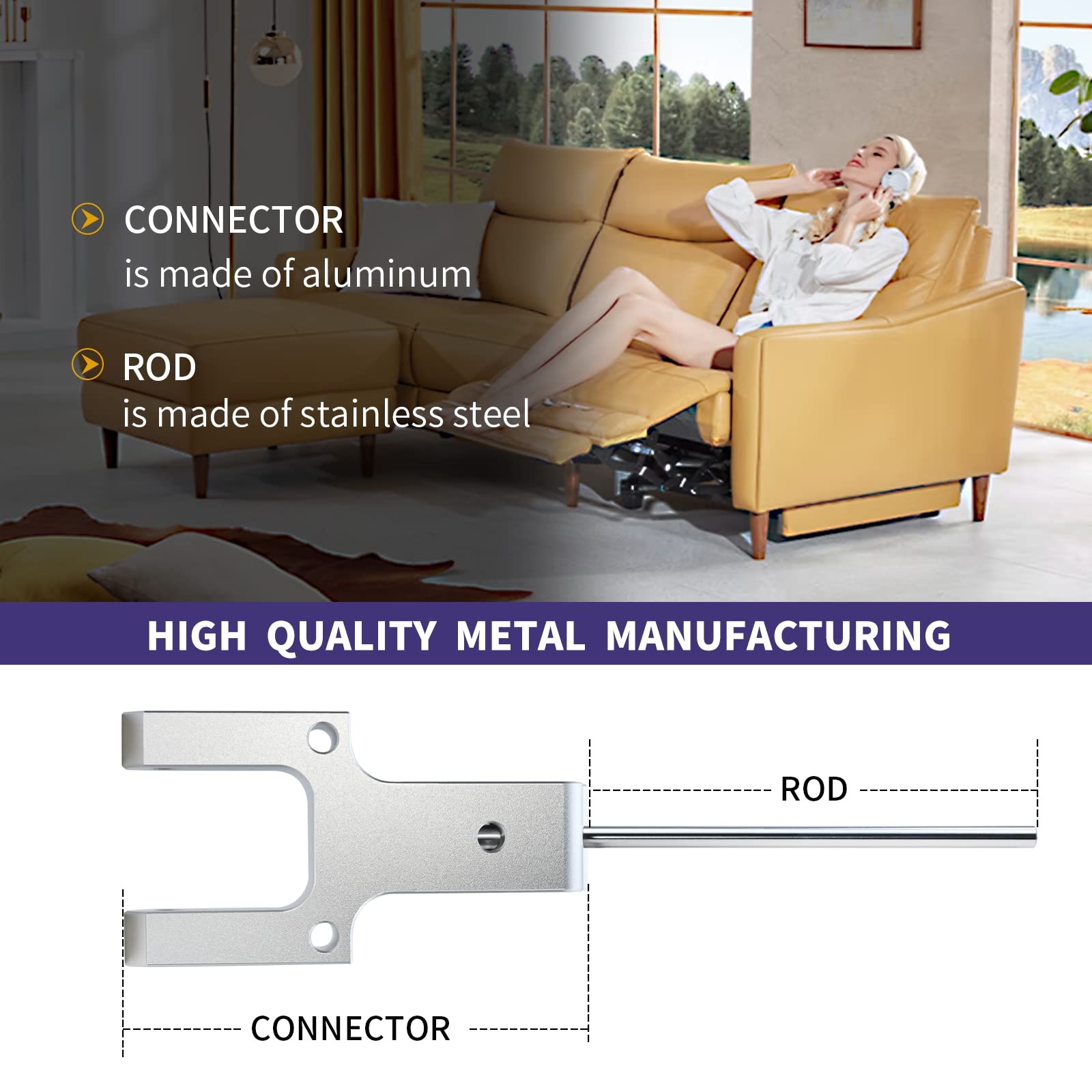 Vanshly Metal Toggle Drive Connector Compatible with NO, Silver