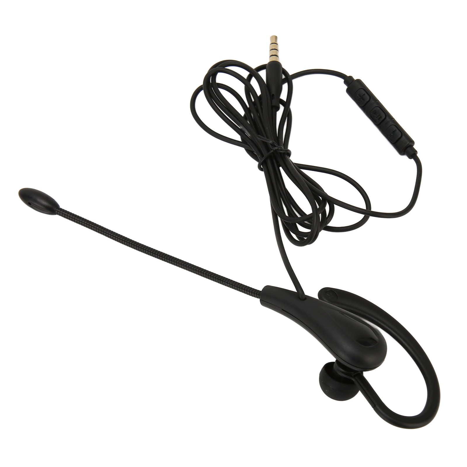 Single Ear Headset With Microphone Wired Noise Cancelling Lightweight Monaural