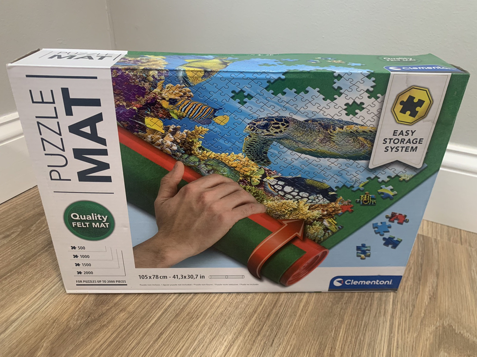Jigsaw Puzzle Roll Up Green Felt Mat Fits Up To 2,000 Pieces Portable Storage