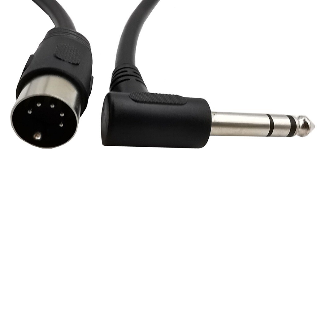 MIDI Din 5Pin Male to Monoprice 6.35mm 1/4" Male TRS Stereo Audio Cable 1.5m