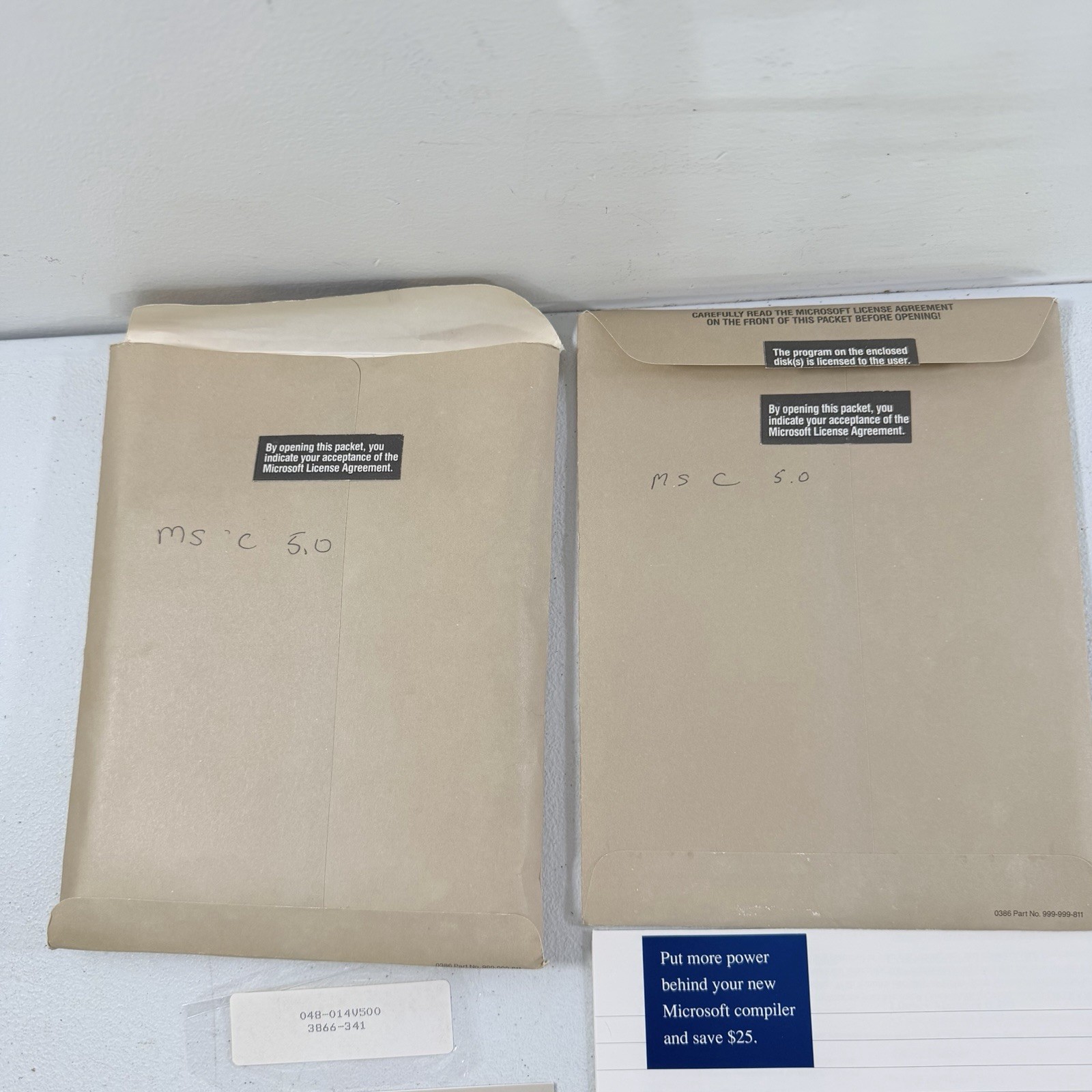 Vintage Software Microsoft C 5.0 Lot 5.25" Diskettes 1987