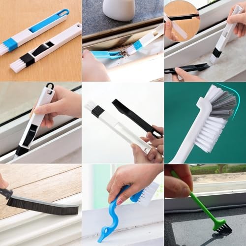 14Pcs Window Track Cleaning Tools, Deep Clean Groove Gap cleaning brush Kit