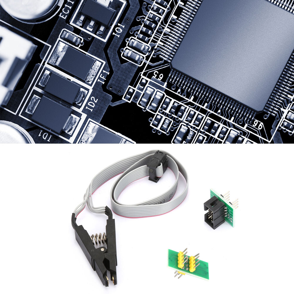 SOIC8 SOP8 Flash Chip IC Test Clip Programming Socket Adapter Board Cable CAD