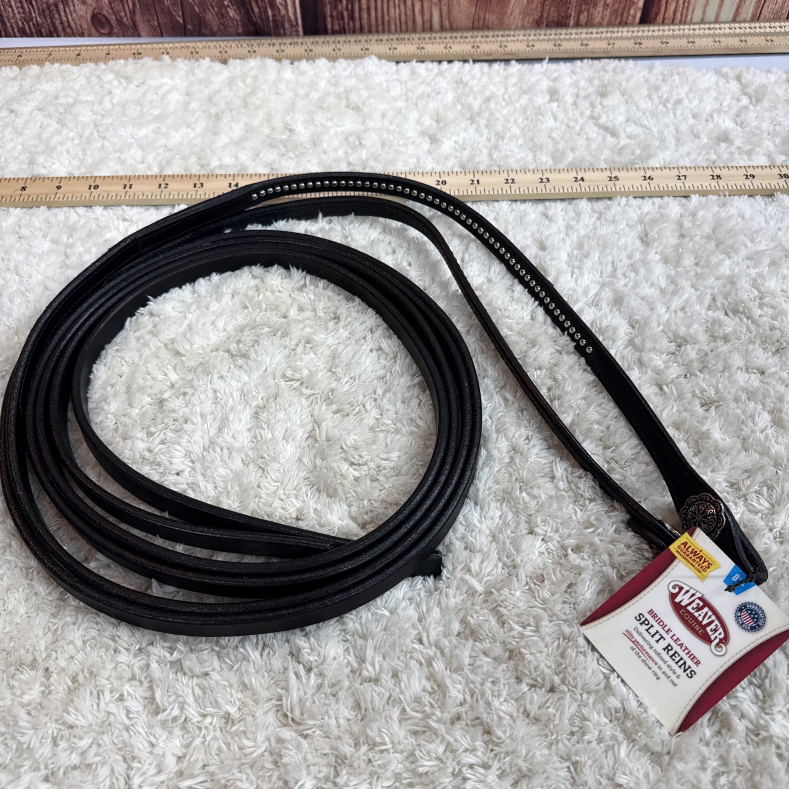 Weaver Back In Black Split Reins 5/8”x8’ New