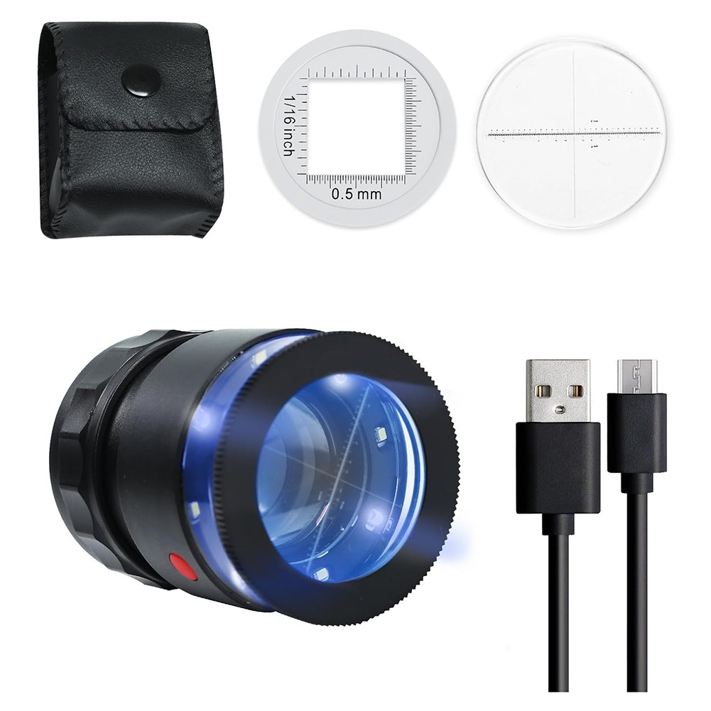 Loupe Magnifier 10x,Rechargeable Jewelers Magnifying Glass with LED Light5170