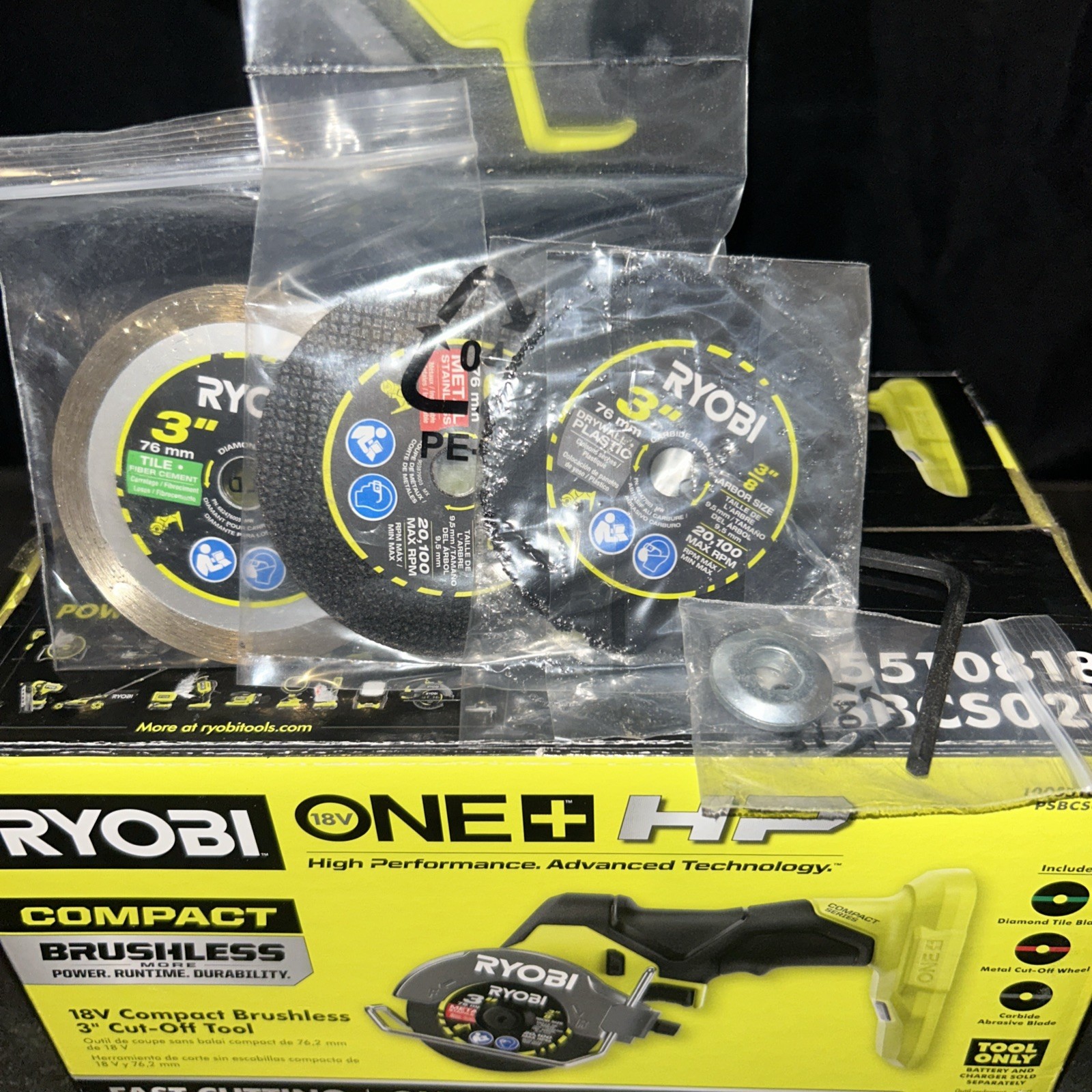 Ryobi PSBCS02B One+ HP 18V Compact Brushless Cut-off Tool (TOOL ONLY)