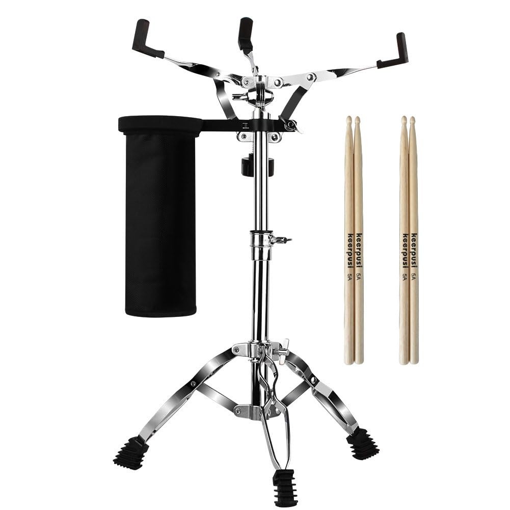 Double Braced Drum Stand with Holder and Drum Sticks Set, Snare Drum