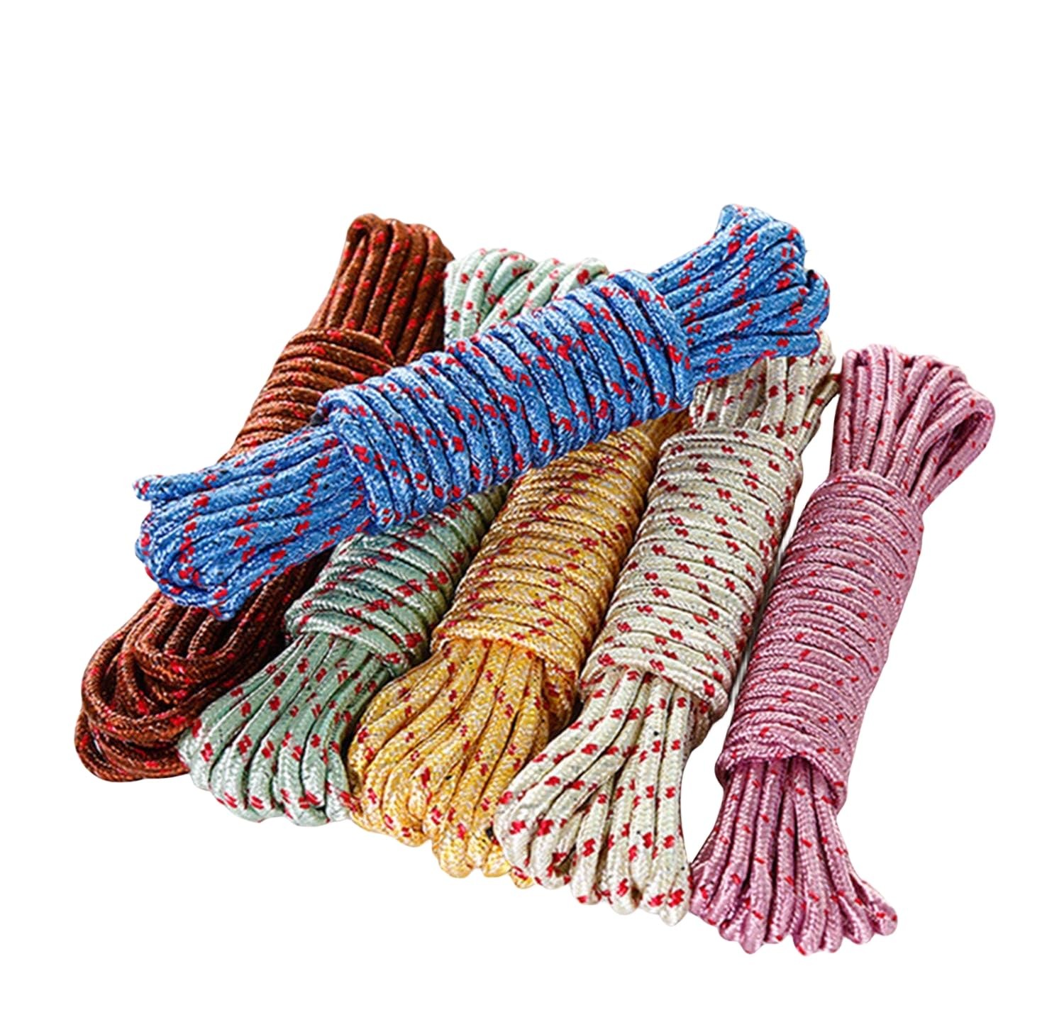 2 Pack 10M Heavy Duty Clothesline Rope Portable Nylon Laundry Line Random Color