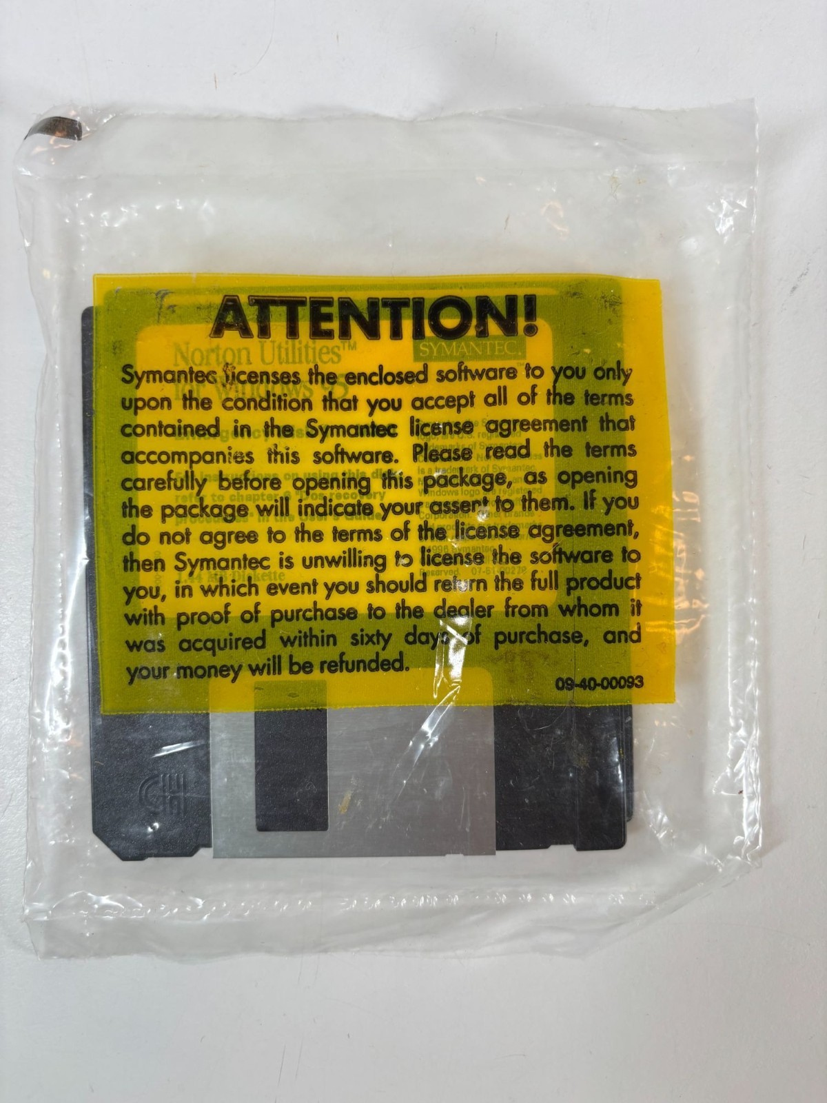Norton Utilities Emergency Disk V2.0 Windows 95 Sealed Floppy Disk Vintage