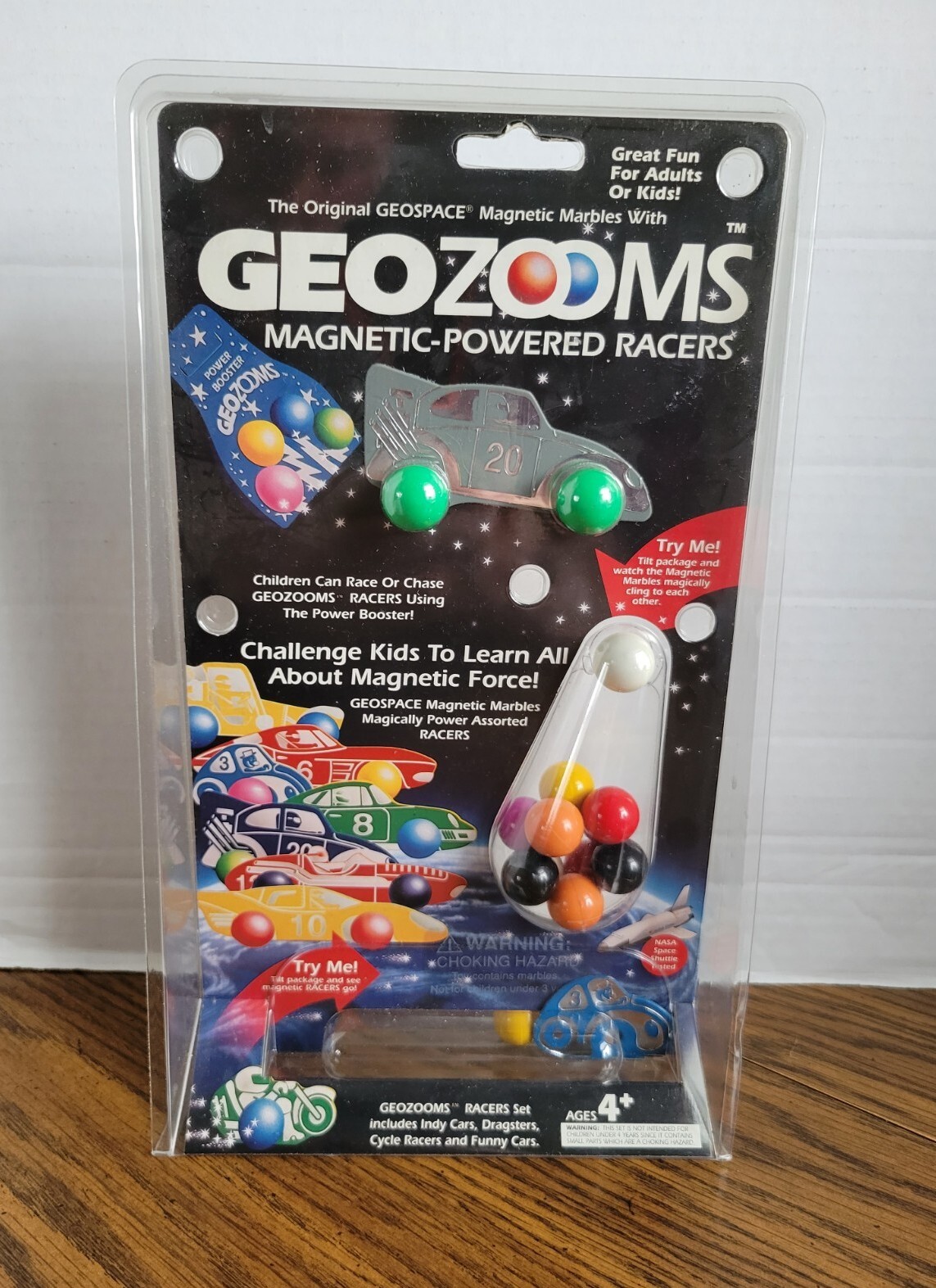 1992 GEOSPACE GEOZOOMS MAGNETIC MARBLES POWERED RACERS Vintage Games Toy NEW NOS