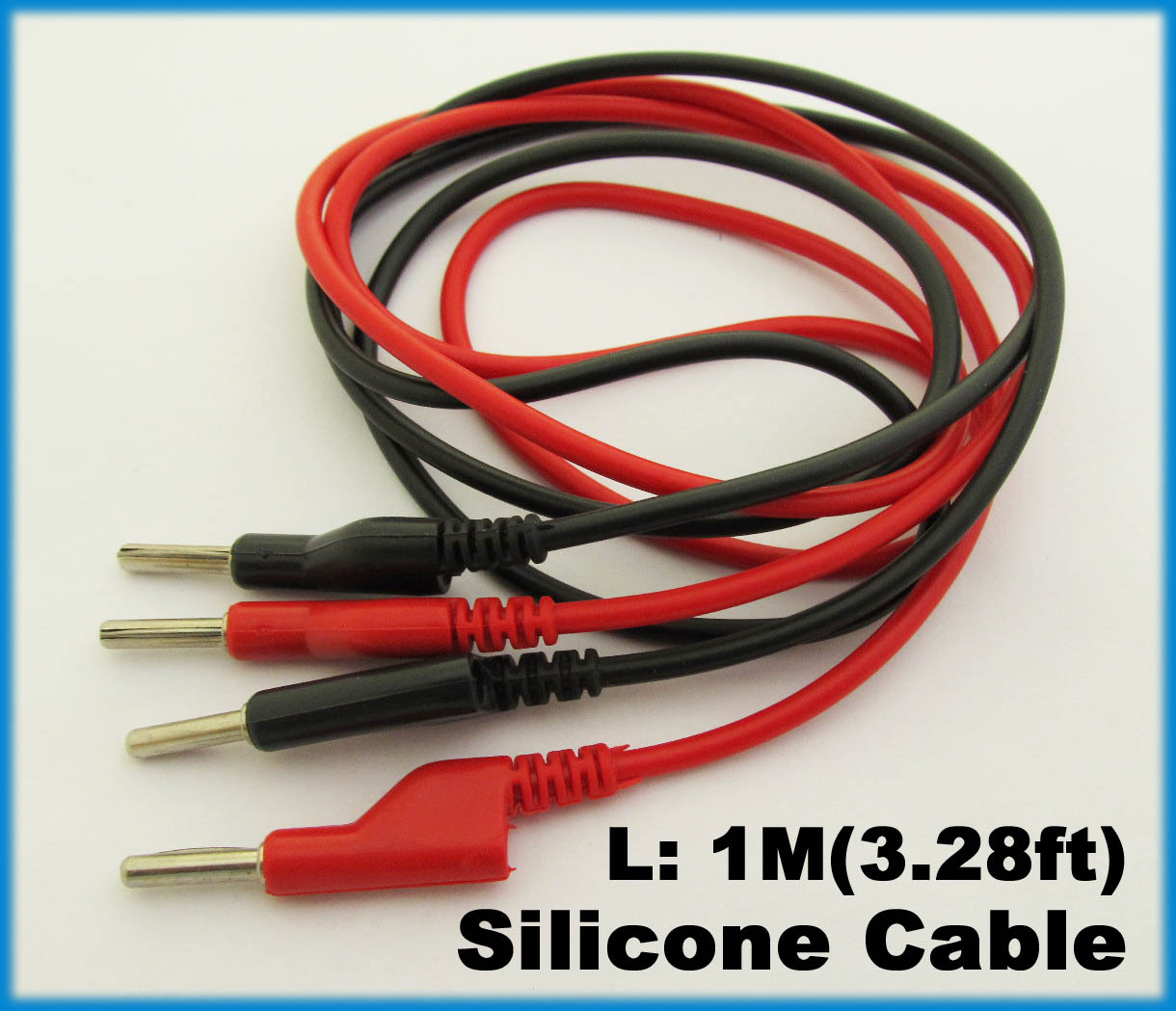 50pcs Silicone High Voltage 4mm Banana Plug to Banana Plug Test Leads Cable