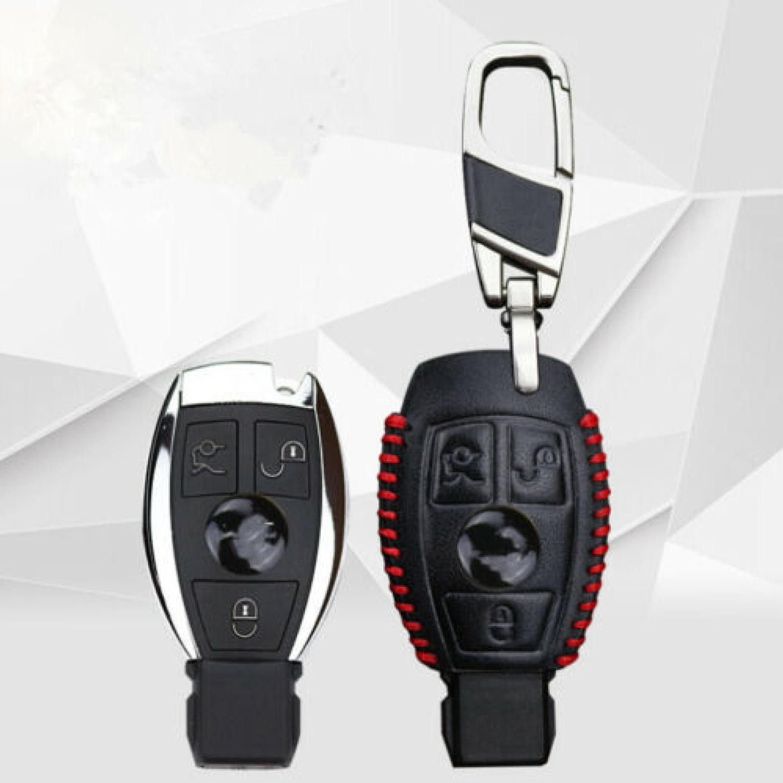 Car Remote 3 Buttons Key Case Holder Cover Chain Protector For Mercedes Benz E/