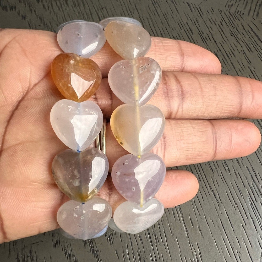 Gorgeous Galaxy agate heart bracelet SIZE 7’ (ONE)
