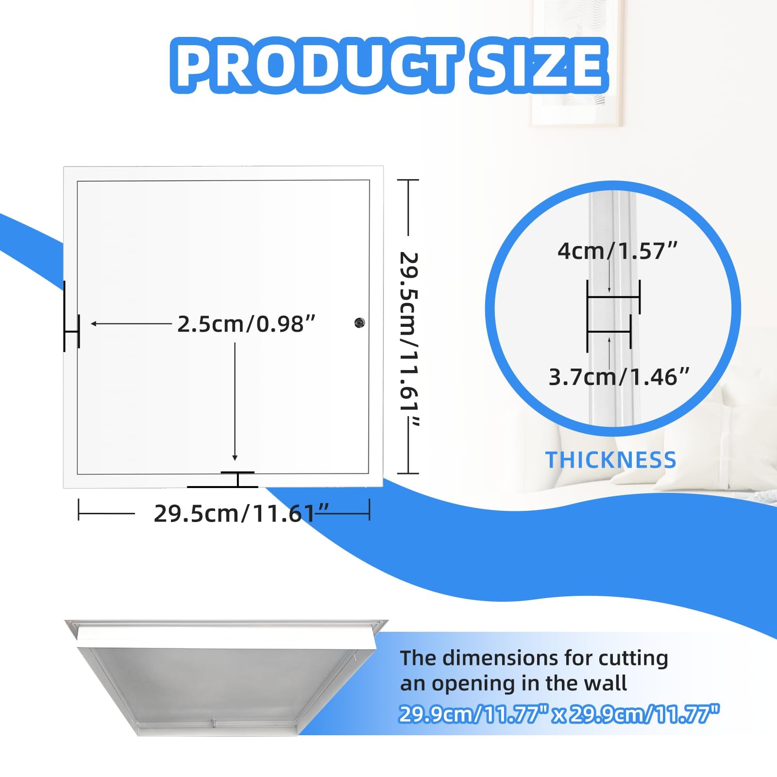 12" x 12" Metal Access Panel 1MM Thickened Access Panel for Drywall Aluminum ...