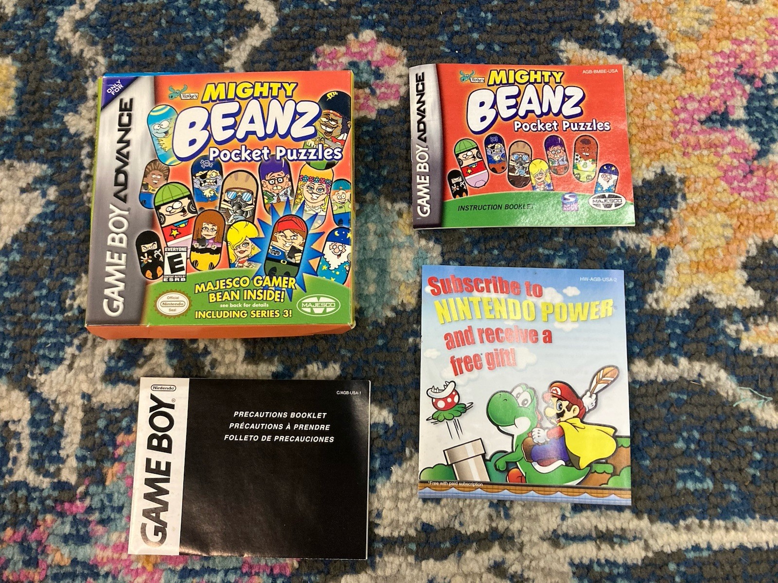 Mighty Beanz Pocket Puzzles - Game Boy Advance (GBA) Box & Manual (No Game)