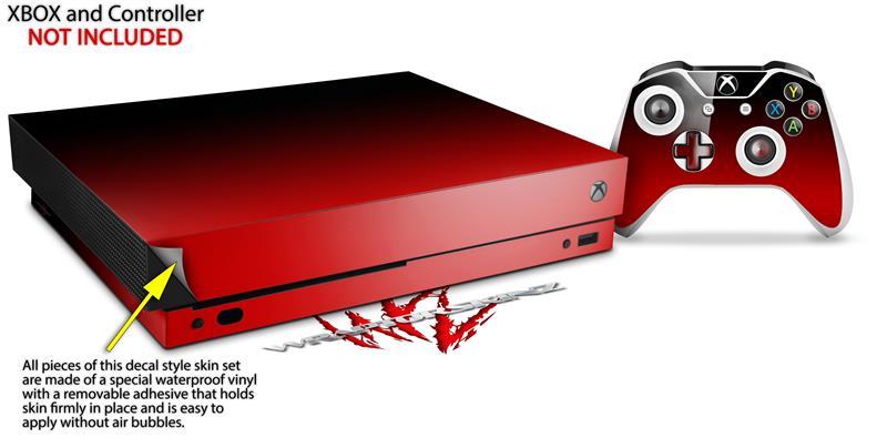 Skin Set for XBOX One X Smooth Fades Red Black