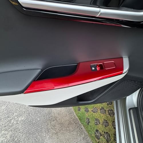 Window Switch Panel Trim Covers Compatible with Kia EV6 2022-2026 Red