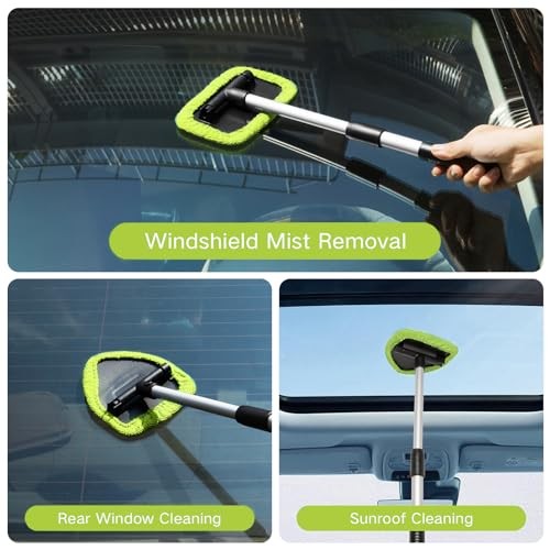7pcs Windshield Cleaner Tool Car Window Cleaning Wash Kit with 4 Green