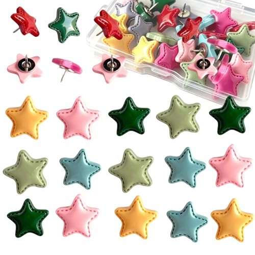 Decorative Push Pins, Thumb Tacks for Wall and Tacks for Bulletin Colorful Star