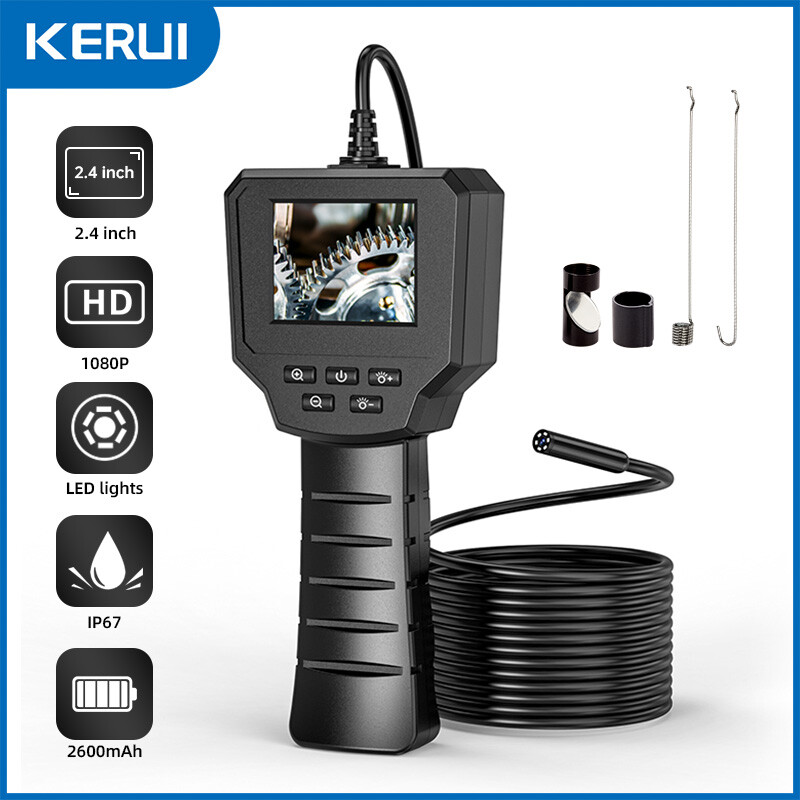 1080P HD LED Handheld Industrial Endoscope 8mm Borescope Inspection Snake Camera