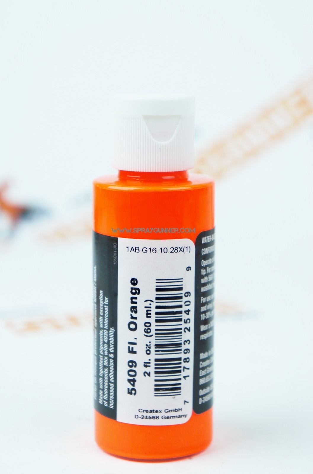 Createx Airbrush Colors 5409 Fluorescent Orange 2oz. water-based paint