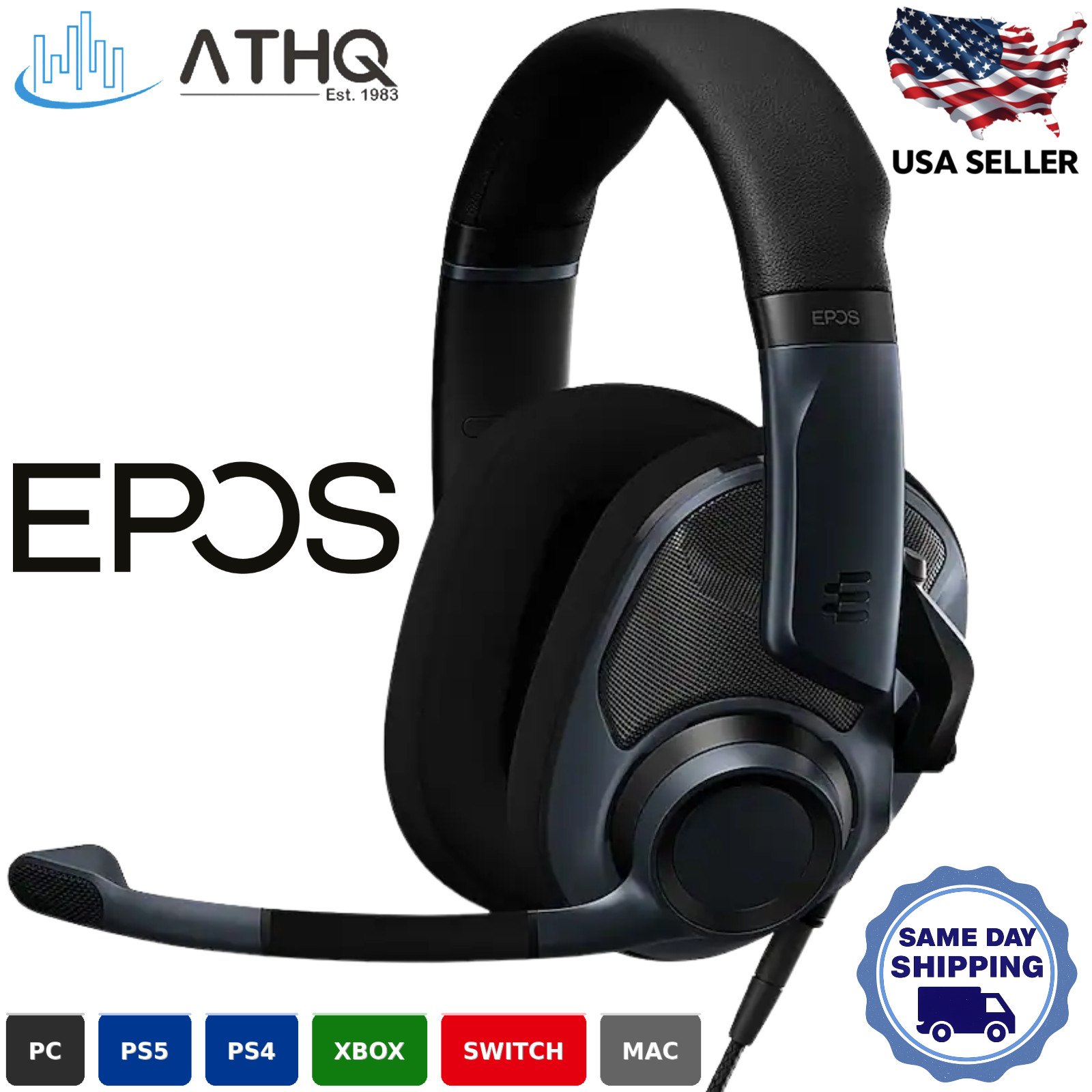 EPOS H6PRO Open Acoustic Wired Gaming Headset Black PC PS5 PS4 Xbox Black - NEW