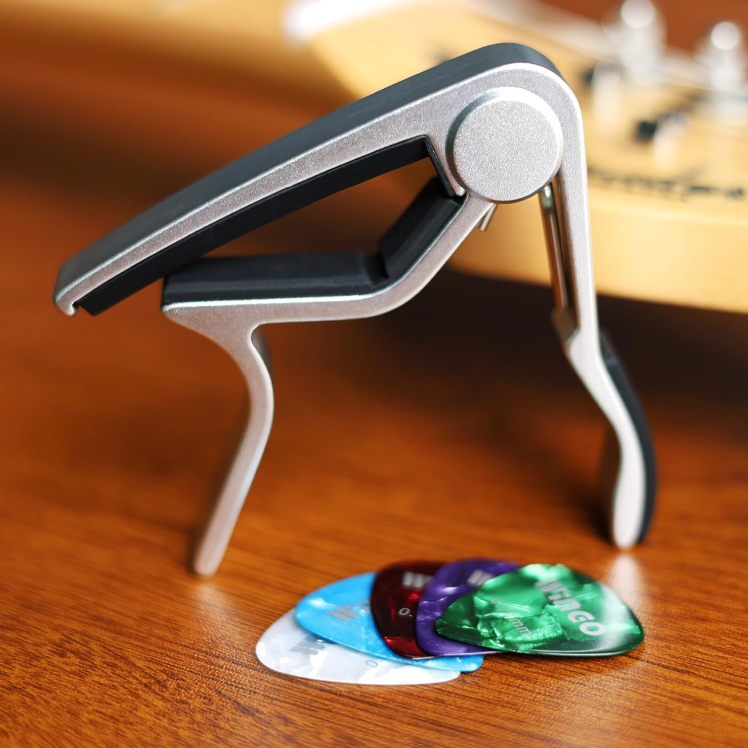 Guitar capo for 6 String Steel Acoustic and Electric Guitars with 5 Picks for...