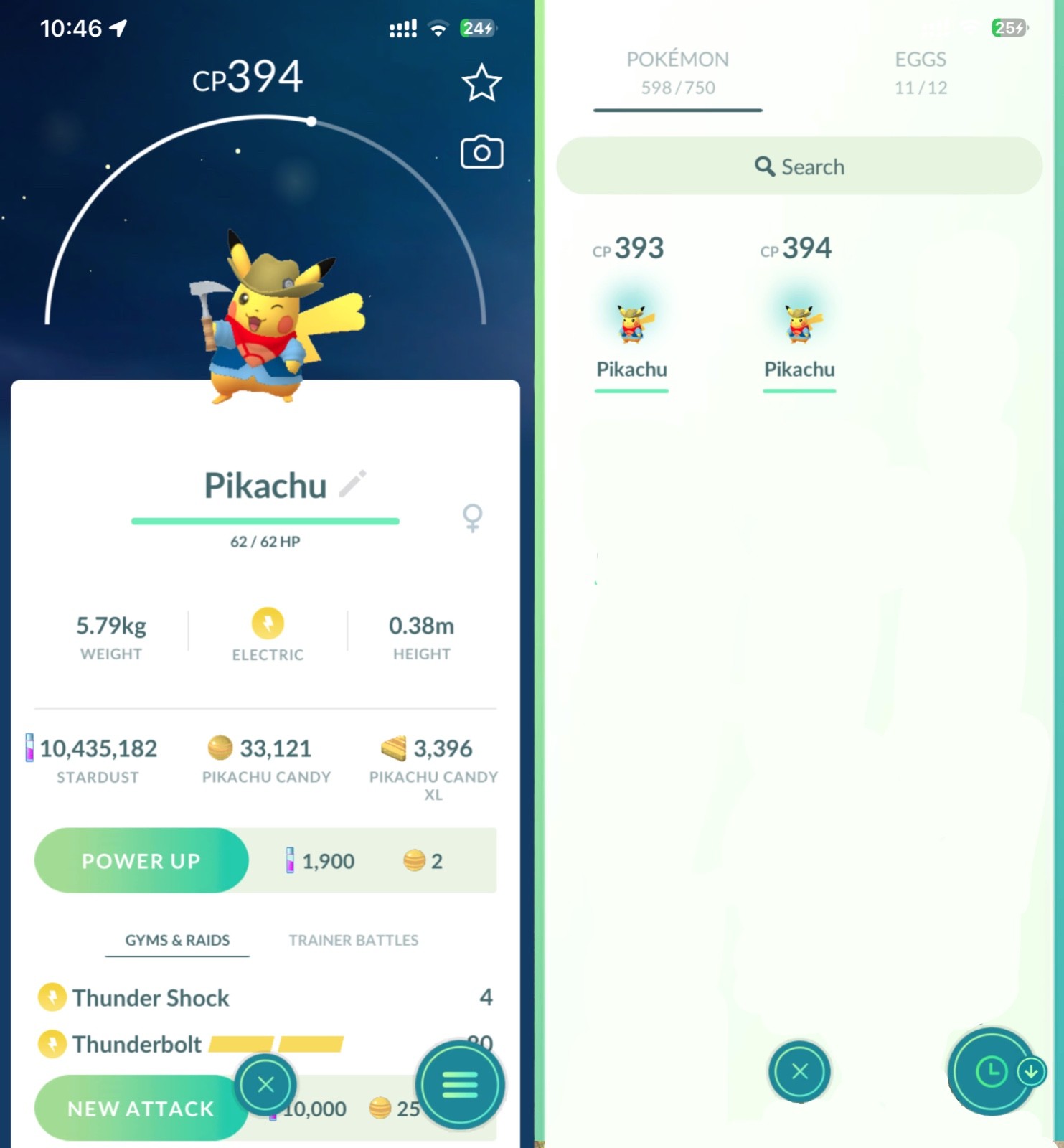2x Excavator Pikachu ✅ Pokemon Go Trading