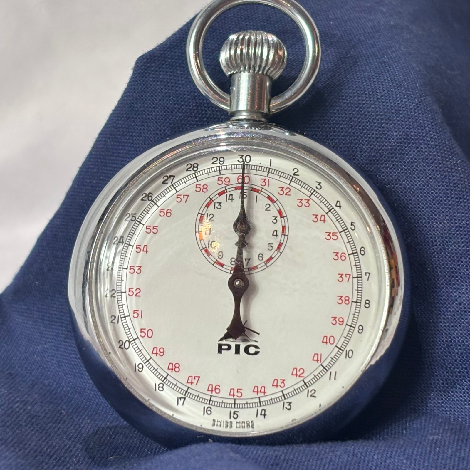 Swiss Made PIC Stopwatch Push Button Timer Works