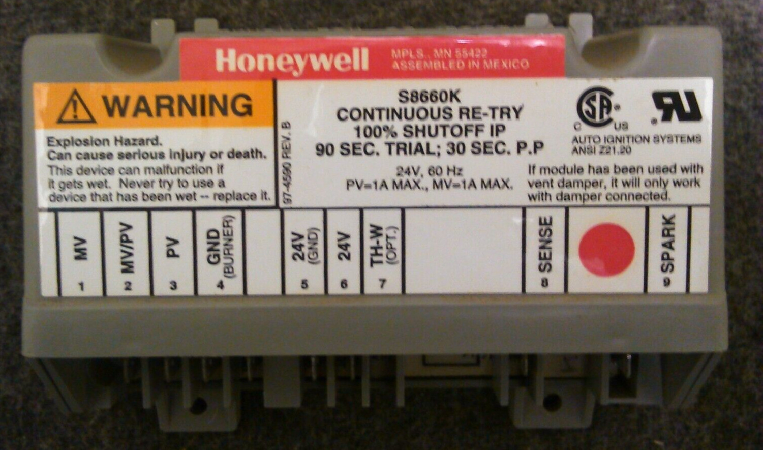 Furnace Control Circuit Board S8660K Honeywell
