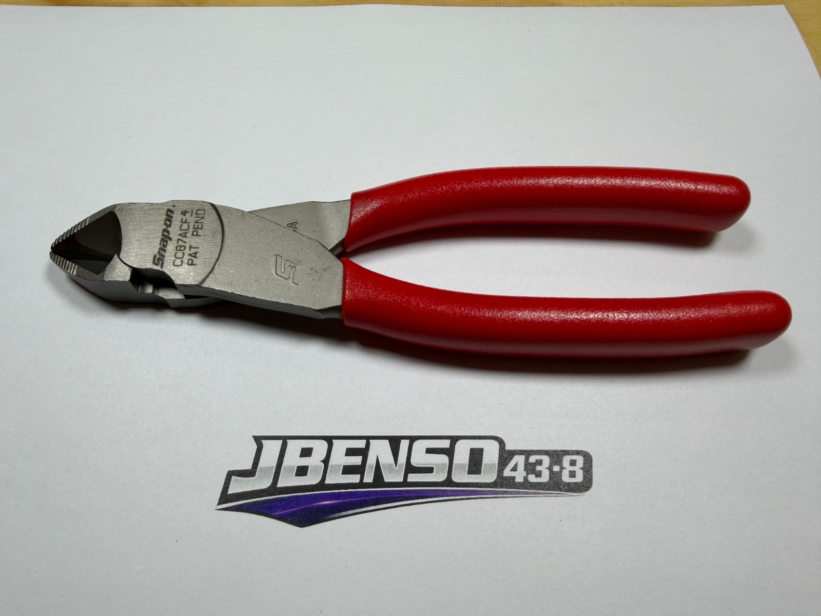 Snap-on Tools USA NEW RED Soft Grip 8" Flush Cutter w/ Hard Wire Feature CC87ACF