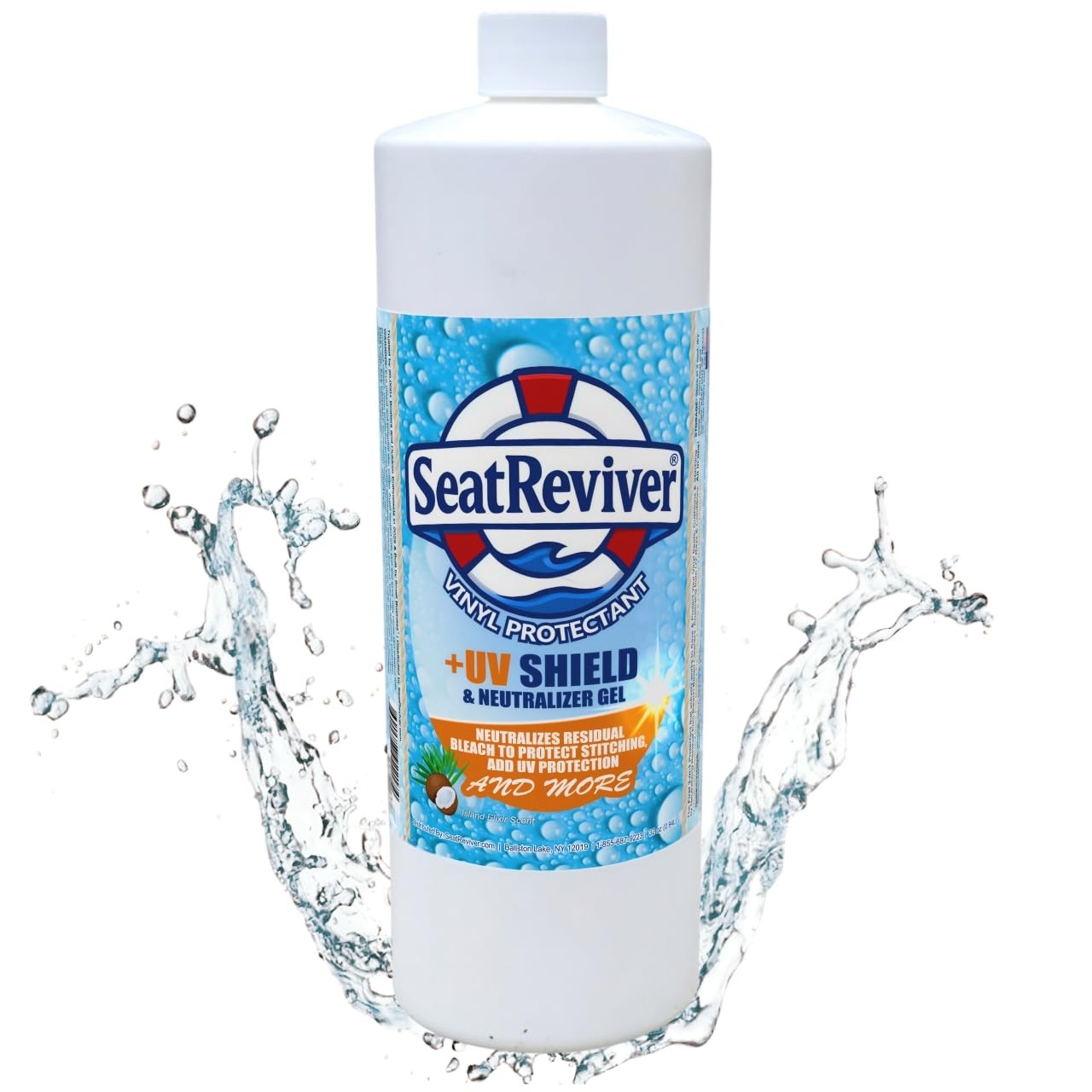 Seat Reviver Marine Vinyl Protectant + UV Shield & Residual 32oz, White