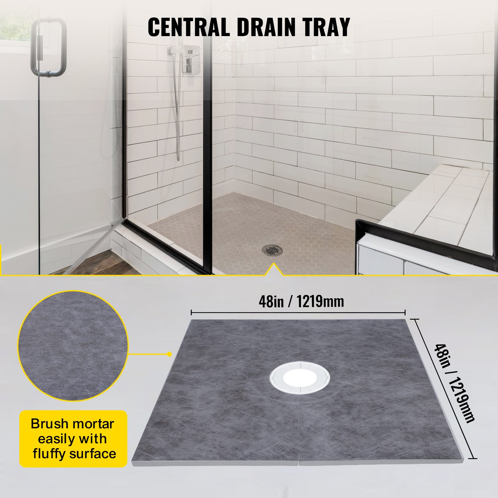Shower Curb Kit, Shower Pan Slope Sticks Fit for Bathr