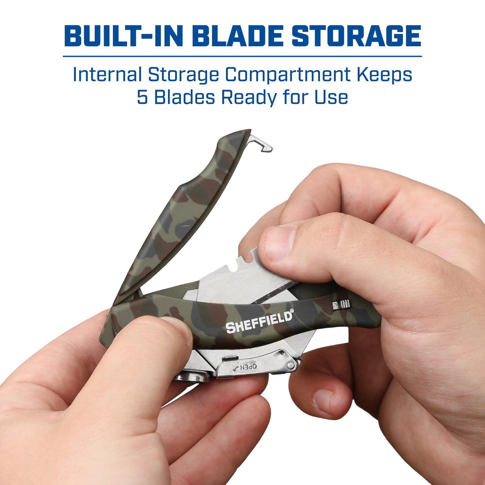 Utility Knife with 5 Utility Knife Blade Storage Compartment