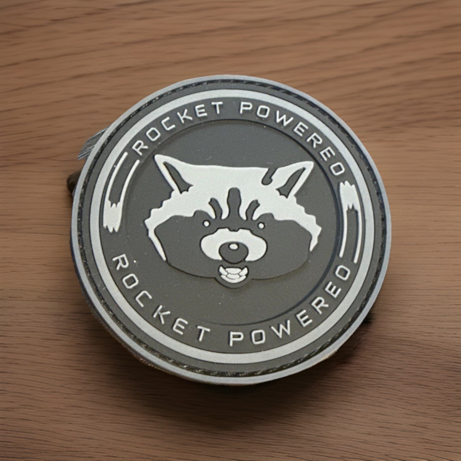 Rocket Powered Guardians Galaxy 3D Tactical Patch Raccoon Hook Backed Gray