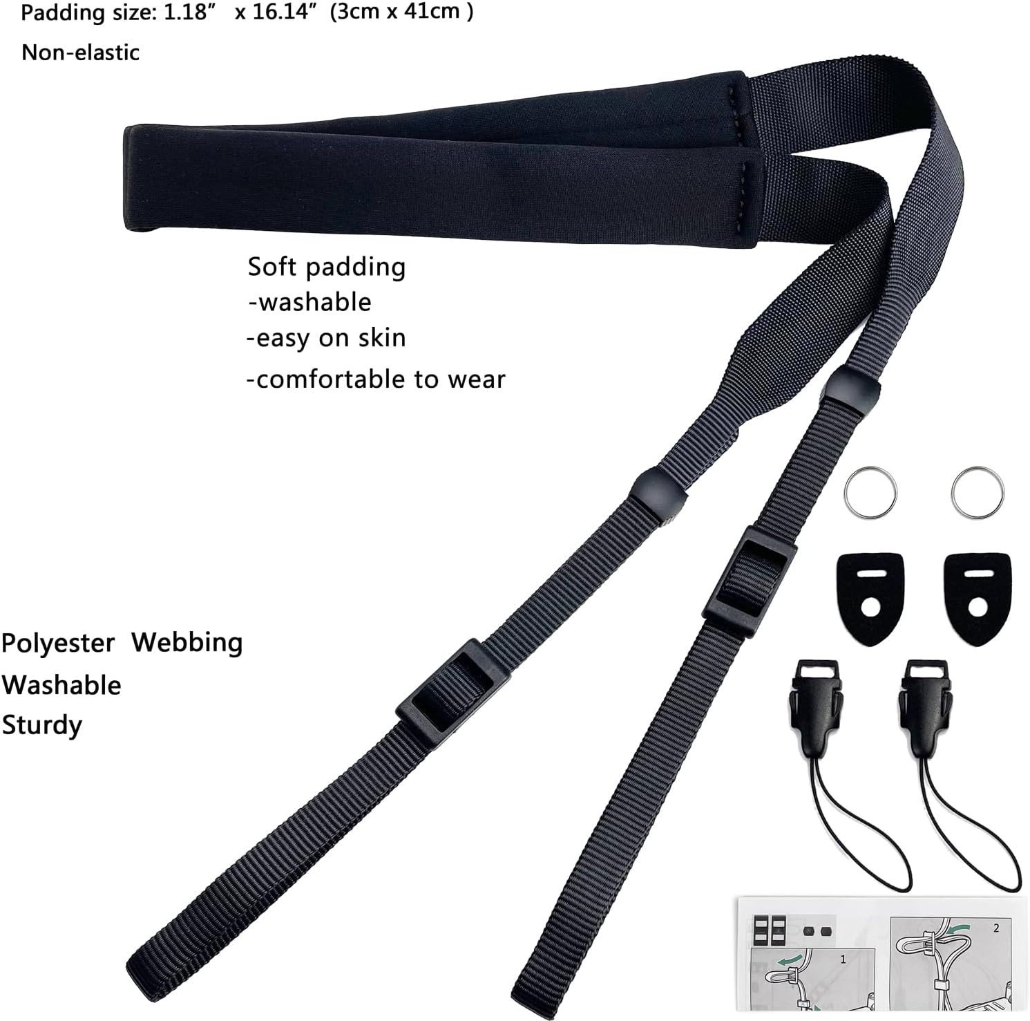 Camera Neck Strap Thin Binocular Strap with Neoprene Padding Camera Lanyard D...