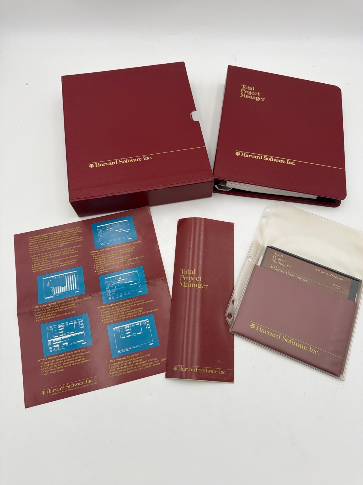 Harvard Total Project Manager 1.1 Vintage 5.25 Disk Manual Box Tested