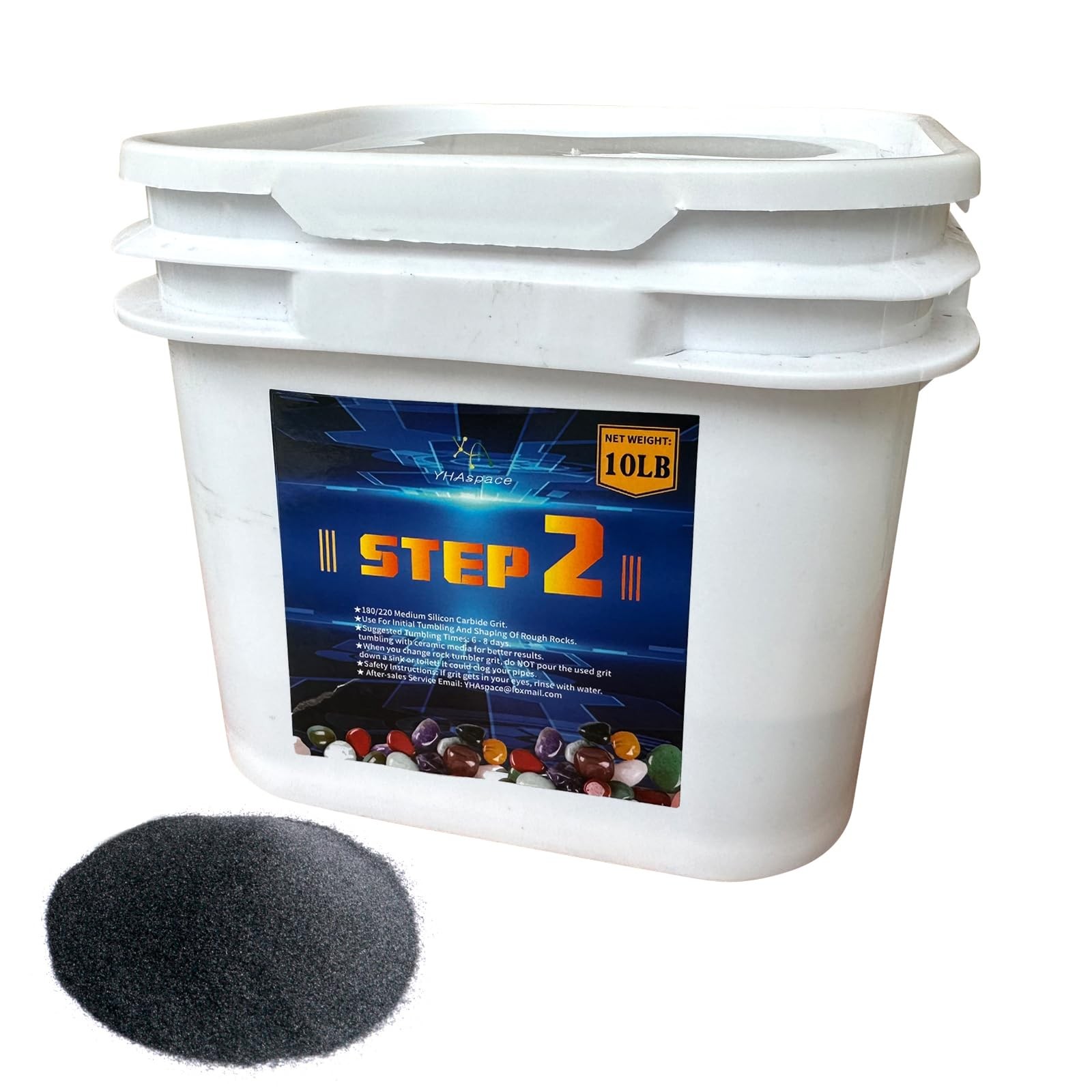 YHAspace 10 lbs Tumbler Media Grit,Rock Polishing Grit Media, STEP2 - 10LB