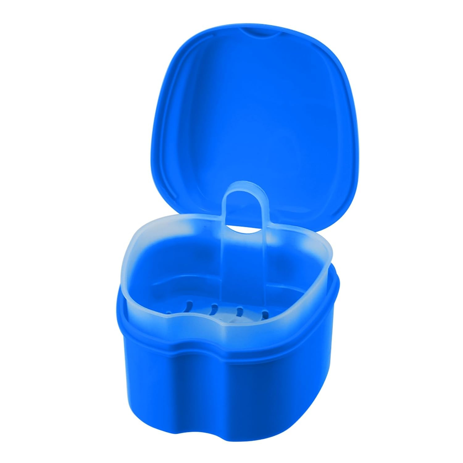 Denture Cup Dental Retainer Case Cleaning with Strainer Basket, Orthodontic Bath