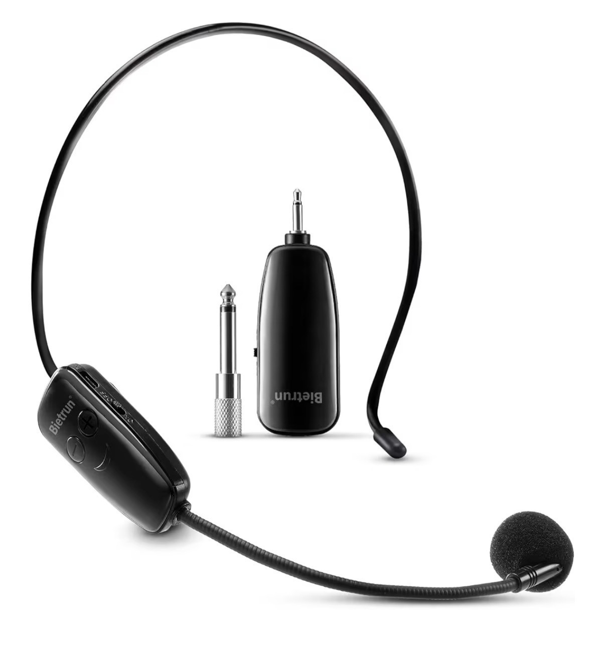 Bietrun WXM01 UHF Wireless Headset Microphone System 2-in-1 w/ Receiver