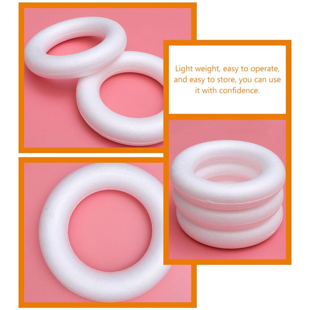 Foam Wreath Forms 8 Inch Craft Foam Circles DIY Round Polystyrene Rings for C...