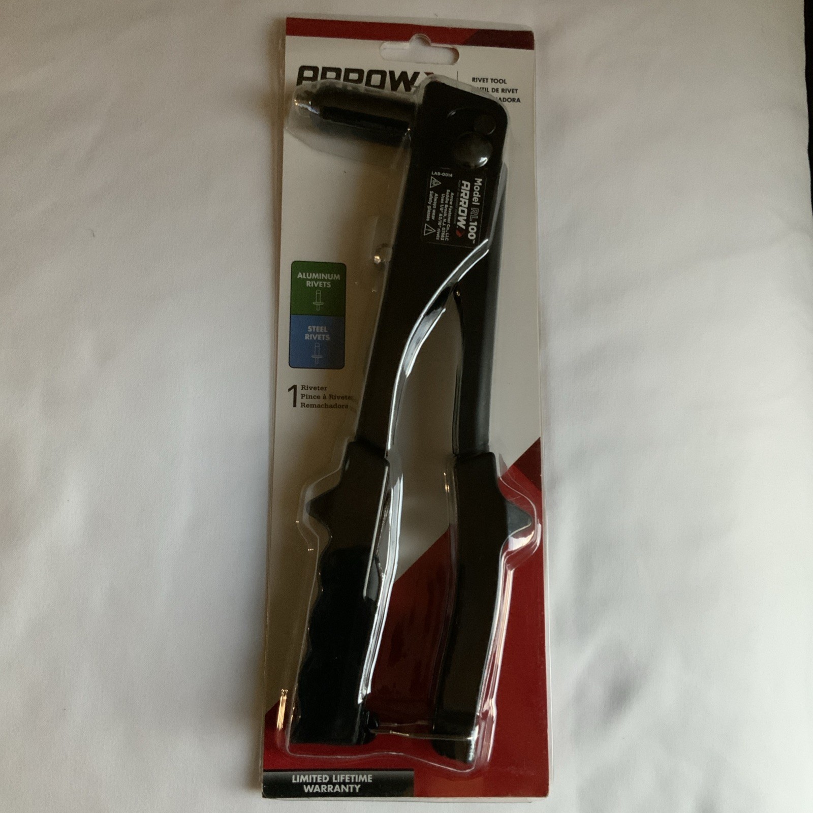 Arrow Rivet Tool # RL100 For Aluminum 1/8in and 3/16in and Steel 1/8 Rivets NEW