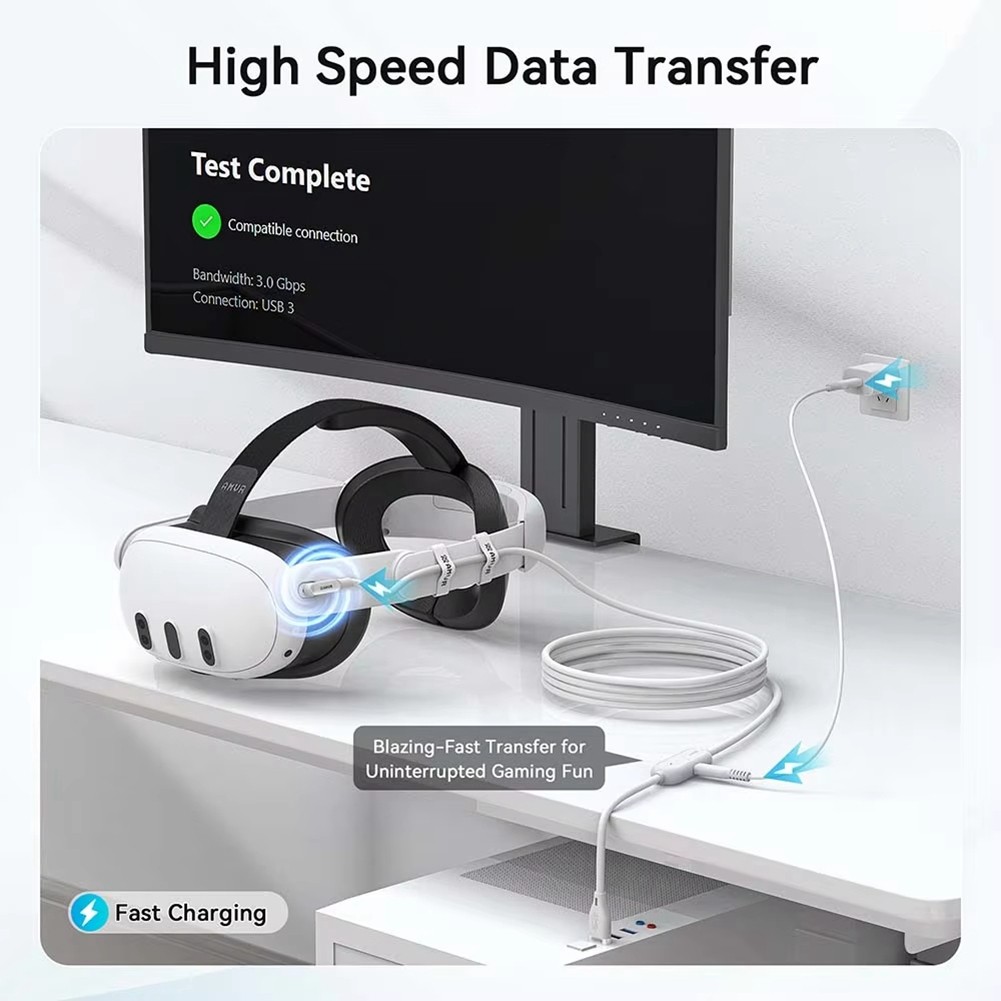 18W Rechargeable VR Link Cable for /3S /2 /Pro Fast Charging Type-C USB6342