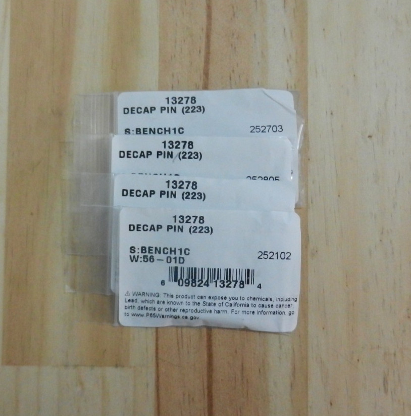 Dillon Precision 223 Decap Pin;  223 Rem Only;  4 Pins Total;  13278