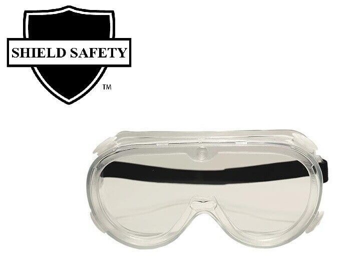 Clear Anti Fog Safety Goggles With Adjustable Headbands And Uv Protection 10 Ea