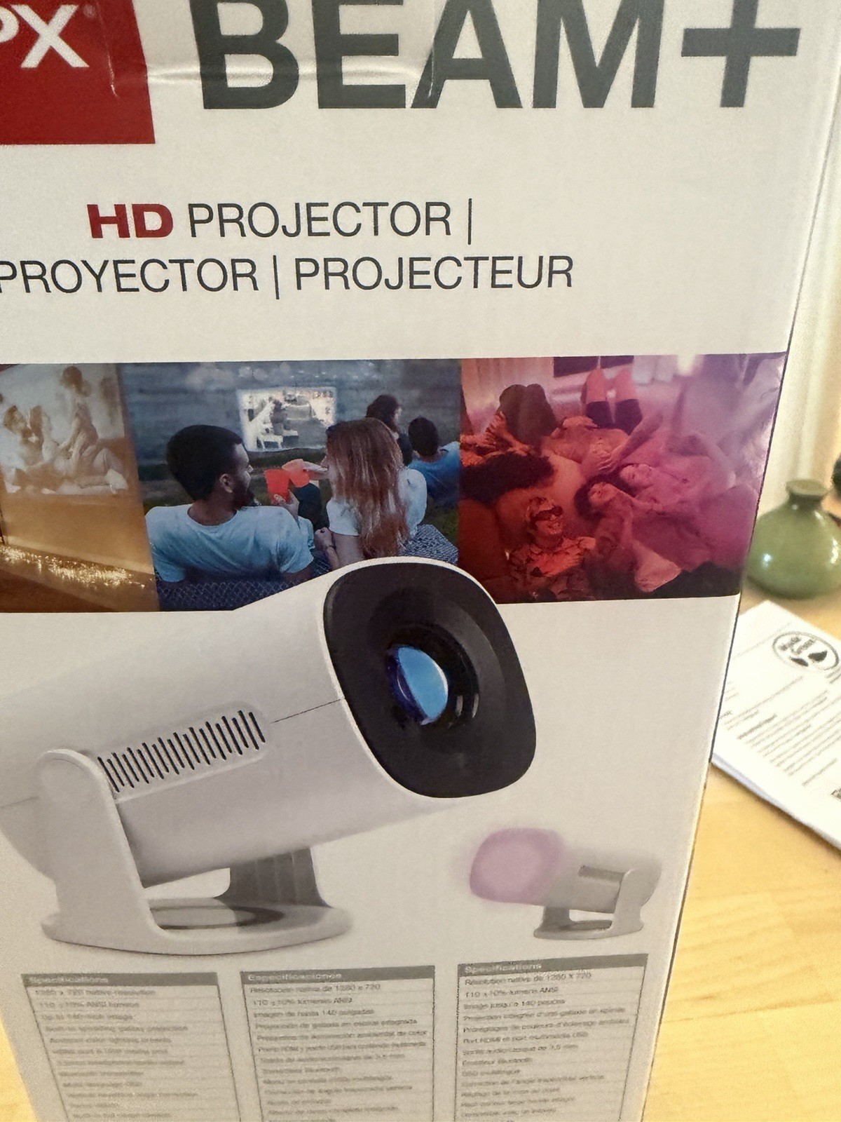 GPX Beam+ HD Projector Bluetooth HDMI USB Up To 140" Open Box